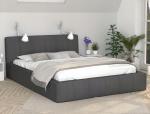 Luxusná posteľ FLORIDA 140x200 s kovovým zdvižným roštom GRAFIT